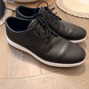 Cole Haan Black Leather Oxfords with White Soles